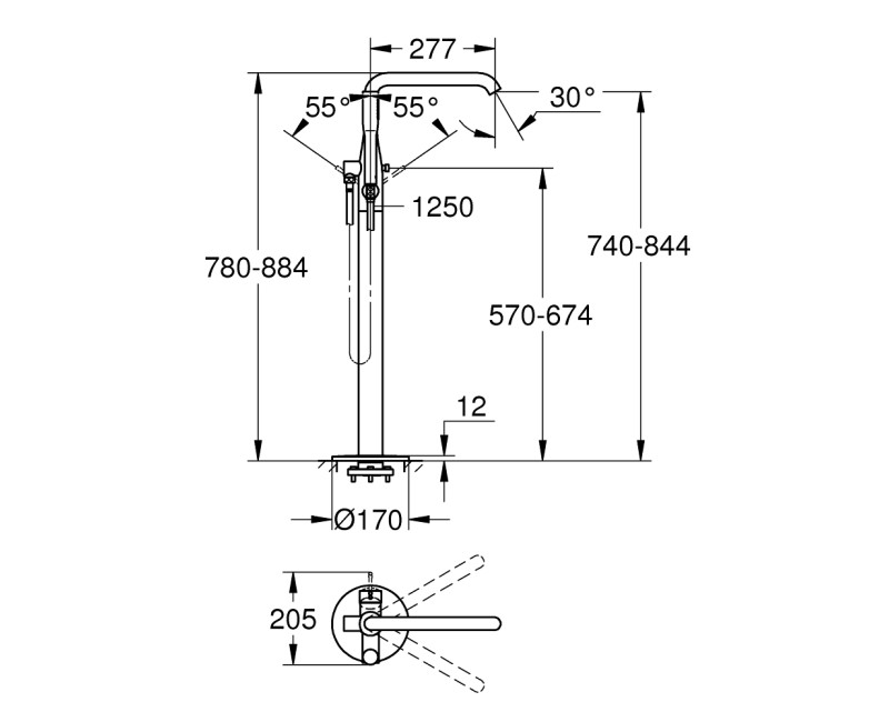 Grohe Essence New Смеситель для ванны/душа, 23491A01