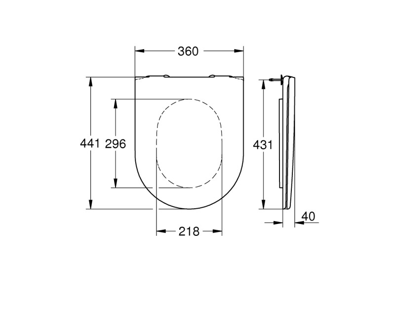 Grohe Essence Cietais Soft Close WC vāks, 39577000