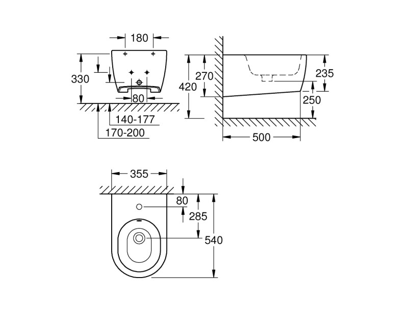 Grohe Essence Piekaramais Bidē, 3957400H