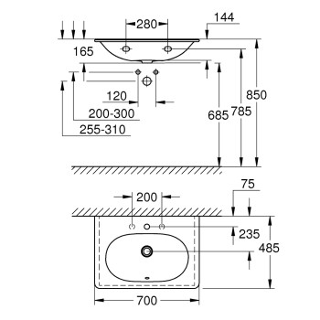 Grohe Essence Умывальник 70x49см, 3956400H