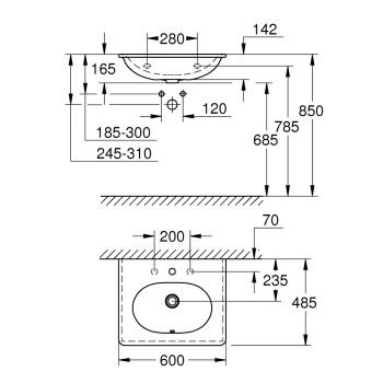 Grohe Essence Умывальник 60x49см, 3956500H
