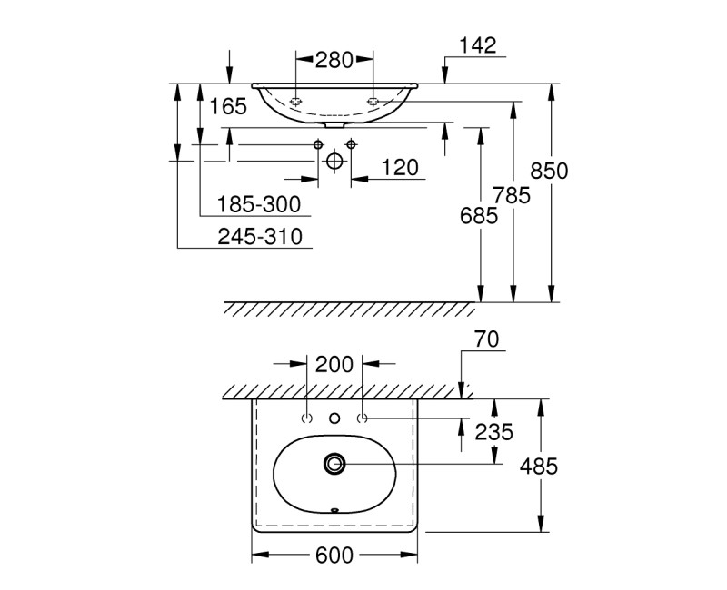 Grohe Essence Умывальник 60x49см, 3956500H