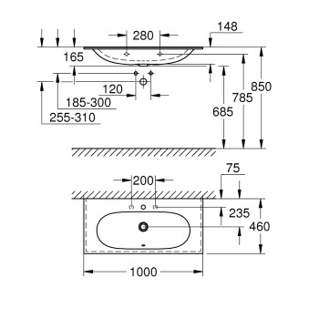 Grohe Essence Умывальник 100x46см, 3956600H