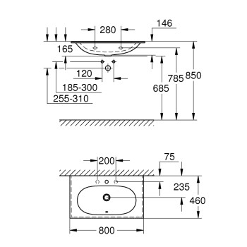 Grohe Essence Умывальник 80x46см, 3956700H