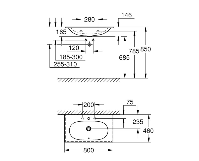 Grohe Essence Умывальник 80x46см, 3956700H