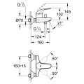 Grohe Euroeco Vannas/dušas jaucējkrāns, 32743000