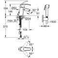 Grohe Eurosmart Izlietnes jaucējkrāns ar bidettu, 23124 002