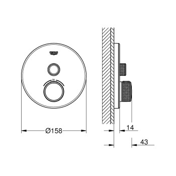 Dušas maisītājs Grohe Grohtherm Iebūvējams, 29150LSO