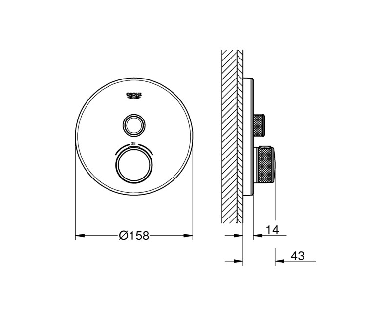 Grohe Grohtherm Dušas jaucējkrāna dekoratīvā daĮa, 29150LSO