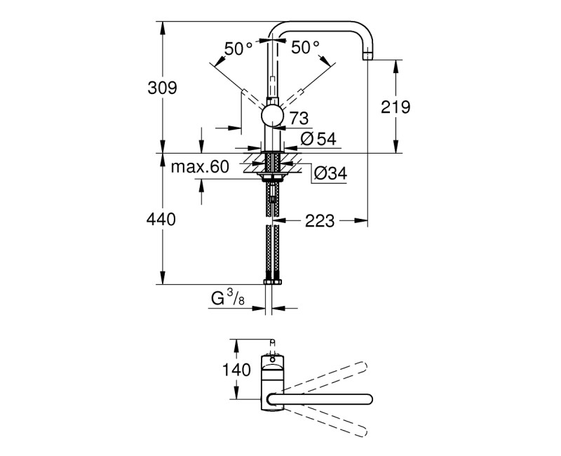 GROHE Minta Смеситель для мойки 32488000