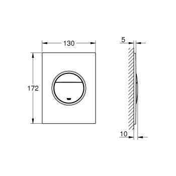 Кнопка для монтажной рамы Grohe Nova Cosmo duo, 130х172 мм, вертикальная, хром