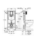 Комплект монтажной рамы для горшка Grohe Rapid SL с крепежом, 500х230 мм, h=1130 мм, под ключ 156х197 мм