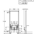 Montavimo rėmas Grohe bidė Rapid SL, 500x131 mm, h=1185 mm