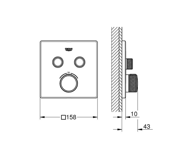 Grohe Grohtherm Dušas jaucējkrāna dekoratīvā daĮa, 29124000