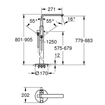 Vannas / Dušas maisītājs Grohe Lineare, hromēts 23792001
