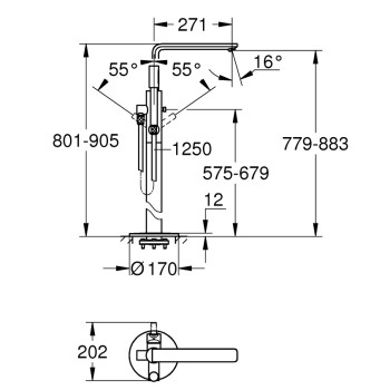 Grohe LINEARE Смеситель для ванны/душа, 23792DC1