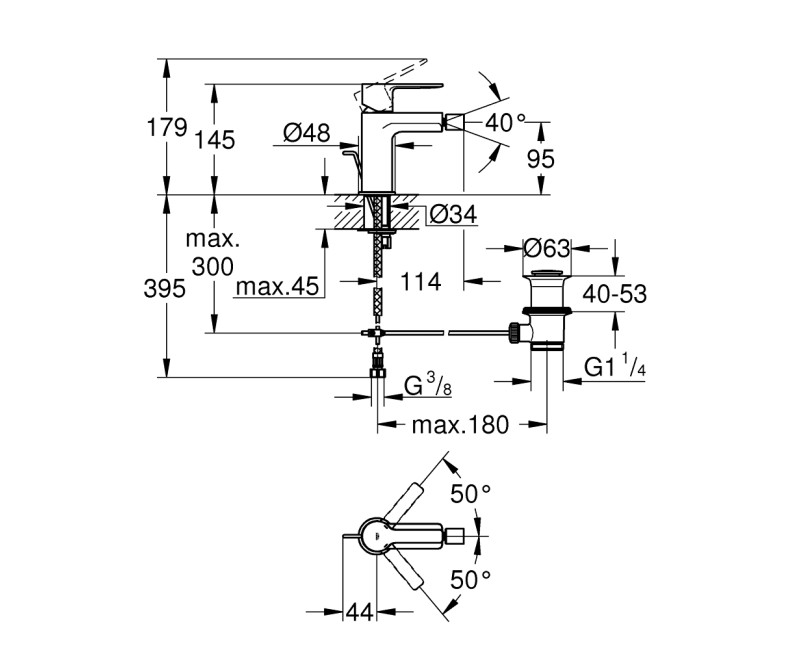 Grohe LINEARE Bidē jaucējkrāns, 33848001