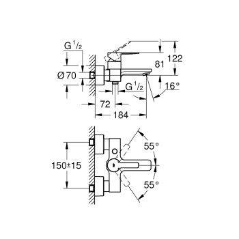 Grohe LINEARE Смеситель для ванны/душа, 33849001