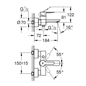 Grohe LINEARE Смеситель для ванны/душа, 33849DC1