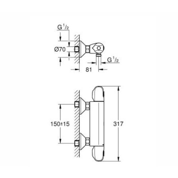 Dušas maisītājs Grohe GROHTHERM 1000 New ar termostatu 34143003