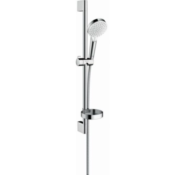 Dušas komplektas Hansgrohe Crometta 100 Vario Casetta, 650 mm, su muilo laikikliu, baltas/chromas