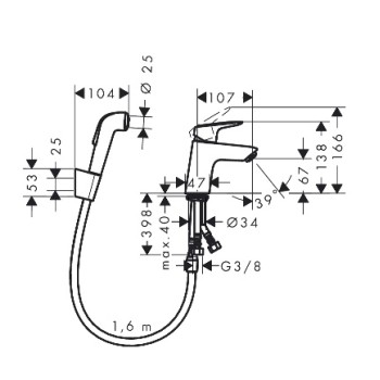 Смеситель для раковины Hansgrohe Metris 110, с выдвижной крышкой, хром