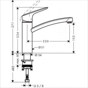 Vonios kriauklės maišytuvas Hansgrohe Logis, Chromuotas 71832000