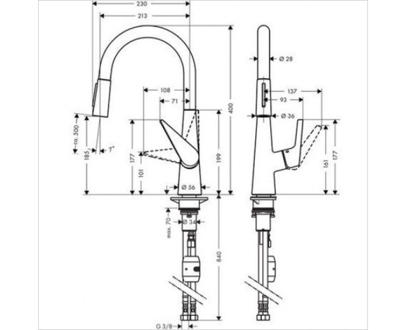 Hansgrohe Talis S Virtuves jaucējkrāns, hroms 72813800
