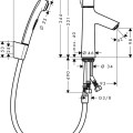 Bidė jaucėjkranė Hansgrohe Talis S, 72290000 chromuota