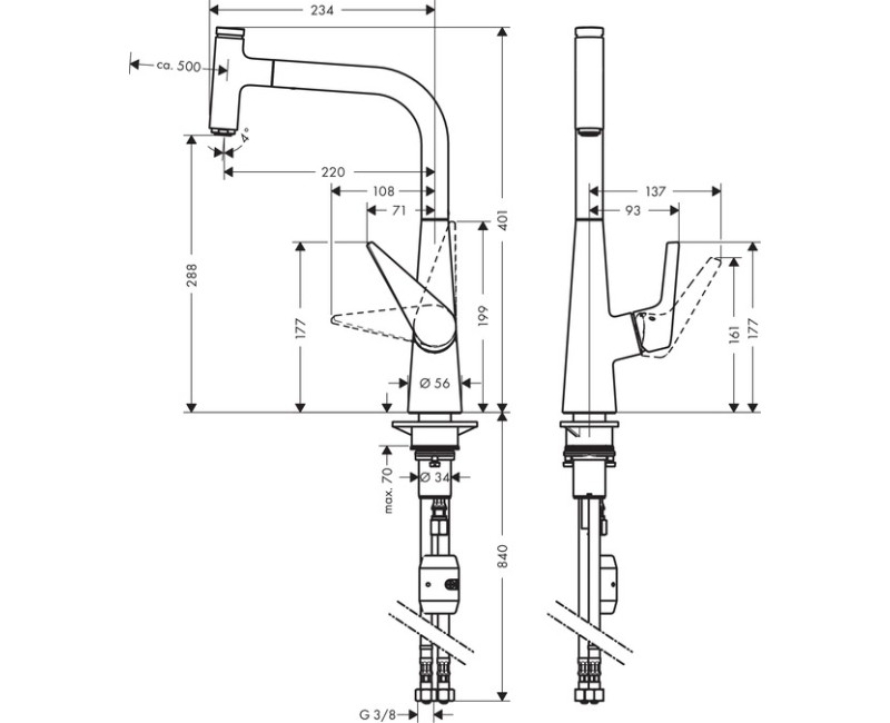 Hansgrohe Talis Select S Смеситель для кухни 300, 72821800