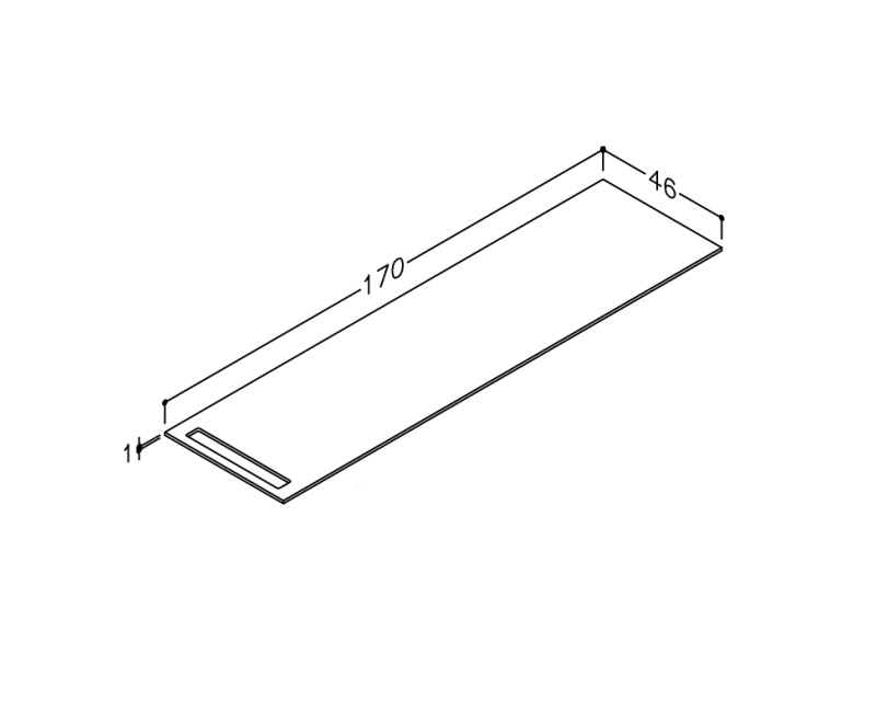 Kame Kompakta HPL darba virsma 170cm, WP-1/16-3/H15