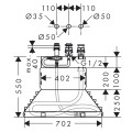Hansgrohe Скрытая часть смесителя на ванну, 3 отверстия 13437180