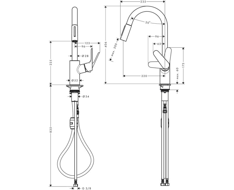 Hansgrohe Talis M41 Virtuves jaucējkrāns, 31815800
