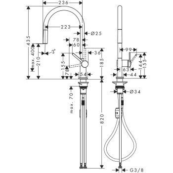 Смеситель для кухонной мойки Hansgrohe Talis M54 220 1jet, хром