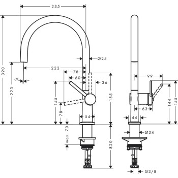 Virtuves Izlietnes Maisītājs Hansgrohe Talis M54 , 72804800