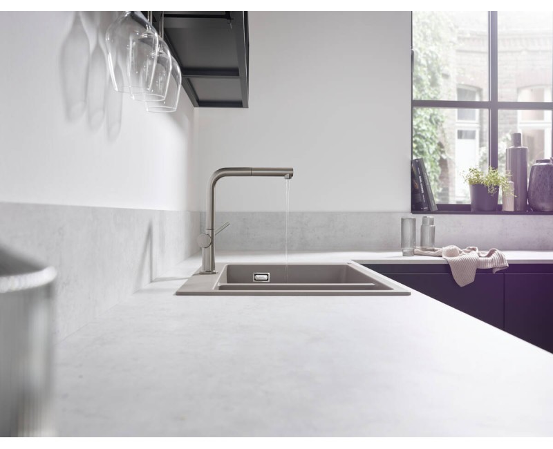 Virtuvės kriauklės maišytuvas Hansgrohe Talis M54 270 1jet, su ištraukiamu antgaliu, nerūdijančio plieno