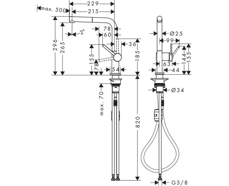Hansgrohe Talis M54 Смеситель для кухни, 72808670