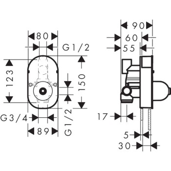 Maisītāju iebūvējamās daļa Hansgrohe 31741180