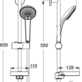 Ideal Standard Rain Soft Dušas komplekts 3-režīmi, B9415AA