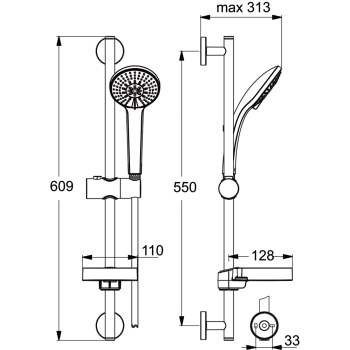Dušas Komplekts Ideal Standard Rain Soft 3-režīmi, B9415AA