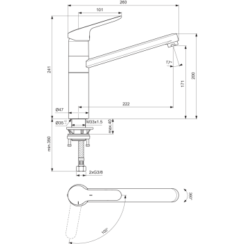 Ideal Standard Ceraflex Смеситель для кухни, BC135AA