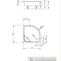 Radaway Dušas paliktnis dziļais INDOS A 900x900, balts