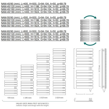 Instal Projekt Полотенцесушитель Nameles 400x930mm, melns