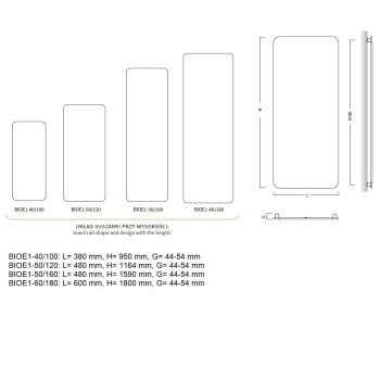 BIONIC 4 Электр. полотенцесушитель 600x1800мм 1035W, антрацит C1