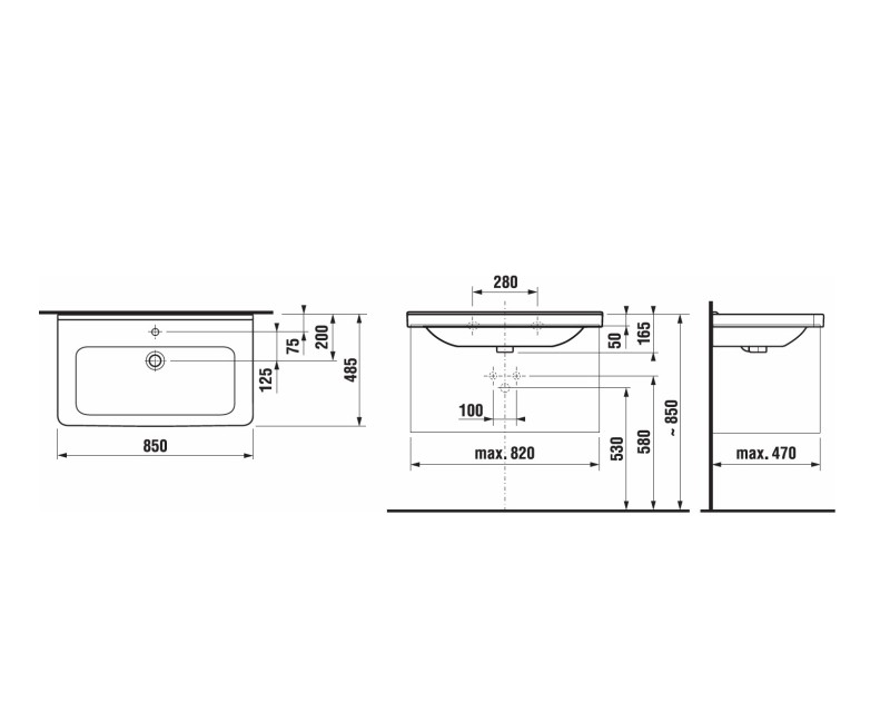 JIKA CUBITO  Izlietne 85x48.5 cm, H8104260001041
