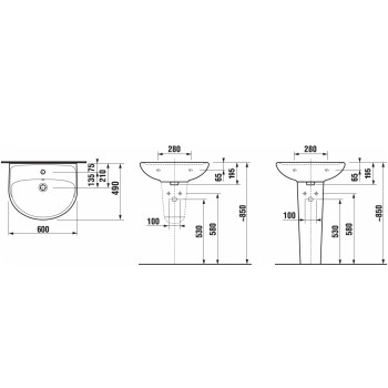 JIKA Lyra Plus  Izlietne 65x52 cm, H8143840001041