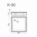 Vispool Kvadrātveida dušas paliktnis K-90,900x900