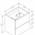 Kame DUET Skapītis zem izlietnes 50cm, BU/5-2DR/D1