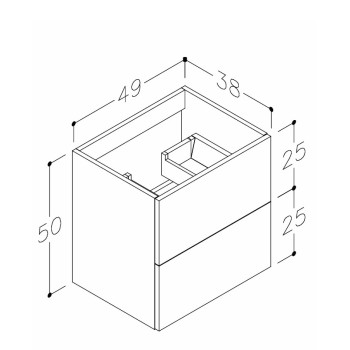 Kame DUET Шкафчик под раковину 50cm, BU/5-2DR/1