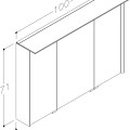 KAME Exclusive LOFT Шкафчик с зеркальными дверцами 100x71 cm, MC3DML/100-70/D02-LFT